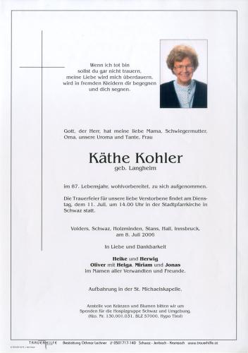 Parte von Käthe Kohler