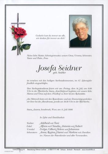 Parte von Josefa Seidner