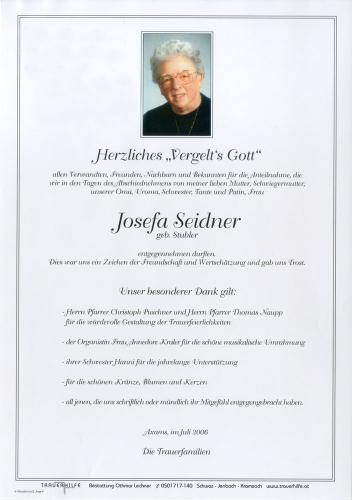 Parte von Josefa Seidner