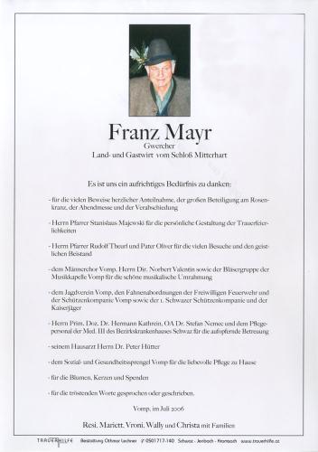 Parte von Franz Mayr