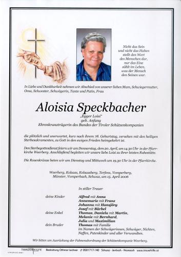 Parte von Aloisia Speckbacher
