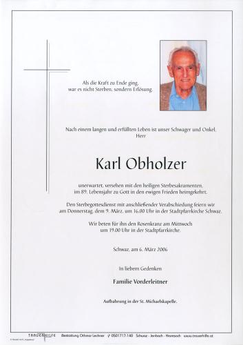 Parte von Obholzer Karl