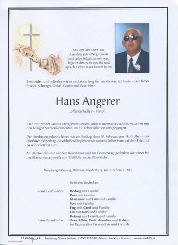 Parte von Johann Angerer