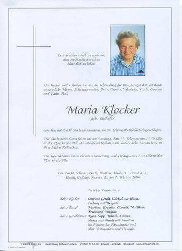Parte von Maria Klocker