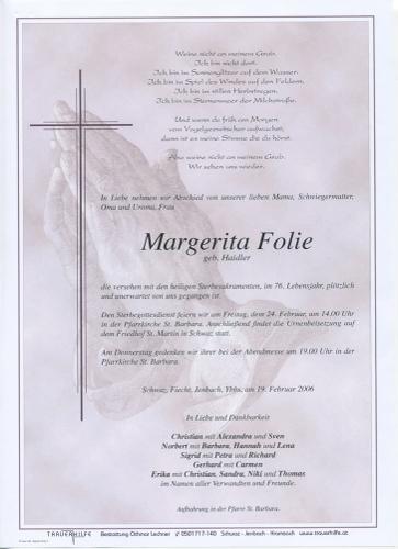 Parte von Margerita Folie