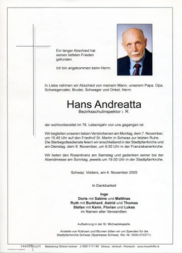 Parte von Hans Andreatta