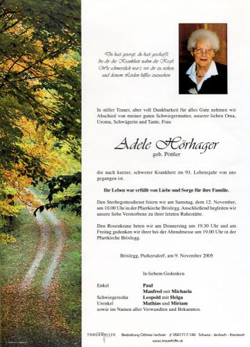 Parte von Adele Hörhager