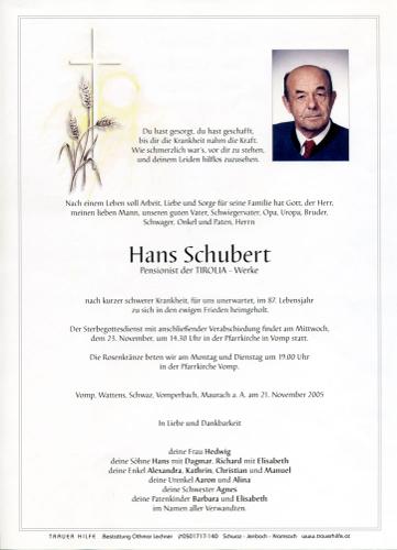 Parte von Johann Schubert