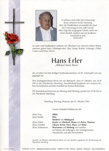 Parte von Johann Erler