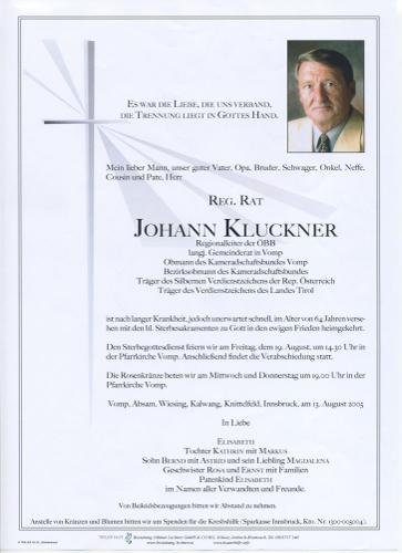 Parte von Johann Kluckner