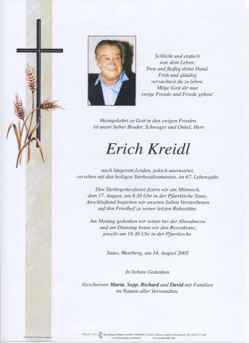 Parte von Erich Kreidl