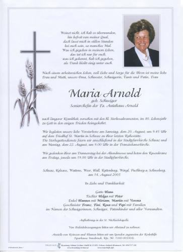 Parte von Maria Arnold