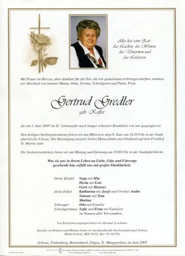 Parte von Gertrud Gredler