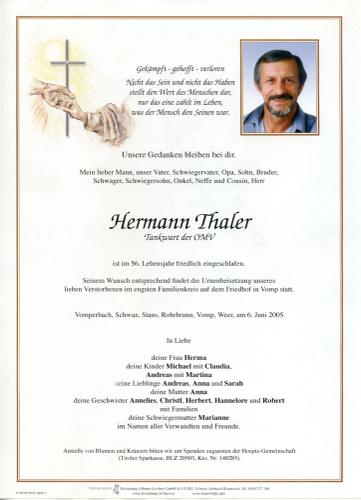 Parte von Hermann Thaler