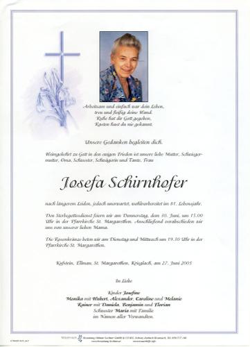 Parte von Josefa Schirnhofer
