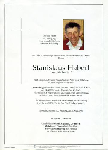 Parte von Stanislaus Haberl