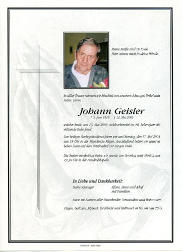Parte von Johann Geisler