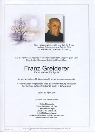 Parte von Franz Greiderer