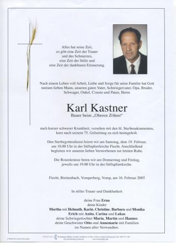 Parte von Karl Kastner