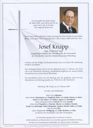 Parte von Josef Knapp