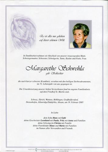 Parte von Margarethe Schwehla