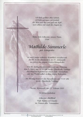 Parte von Mathilde Simmerle