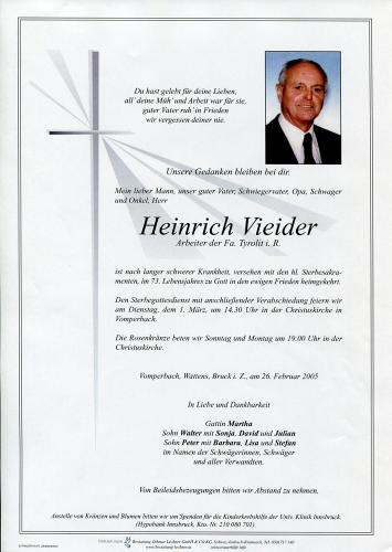Parte von Heinrich Vieider