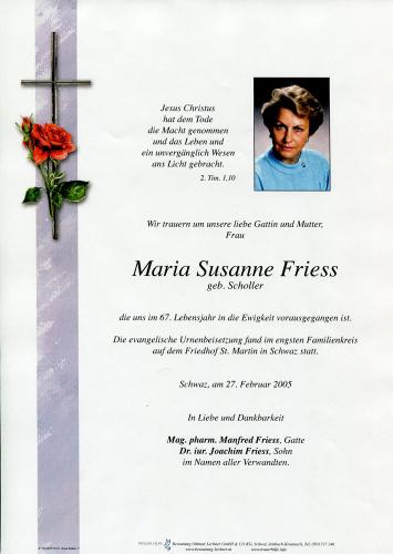 Parte von Maria Susanne Friess