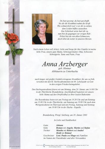 Parte von Anna Arzberger