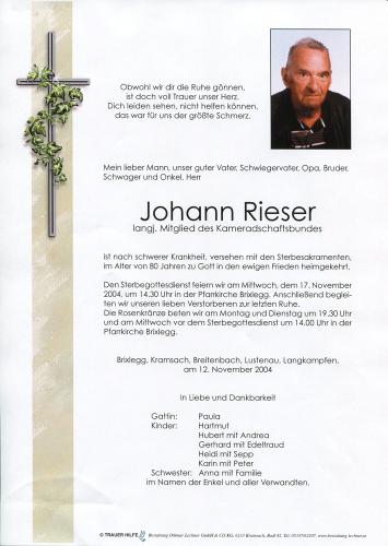 Parte von Johann Rieser