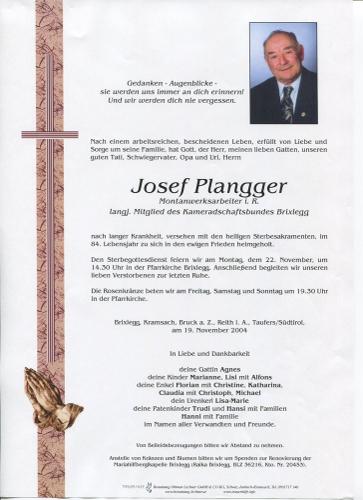 Parte von Josef Plangger