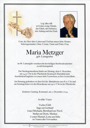 Parte von Maria Metzger