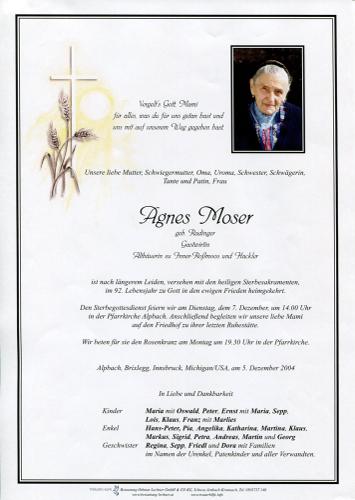 Parte von Agnes Moser