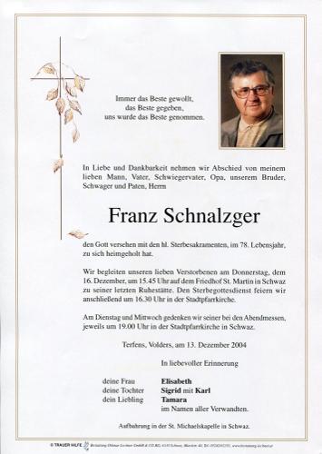 Parte von Franz Schnalzger