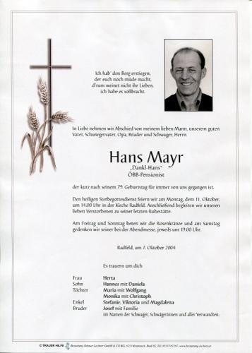 Parte von Johann Mayr