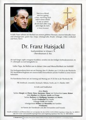 Parte von Franz Haisjackl