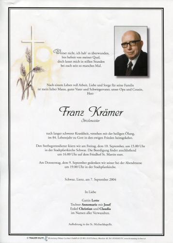 Parte von Franz Krämer