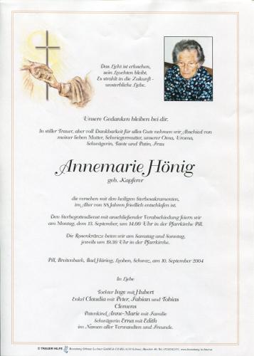 Parte von Annemarie Hönig