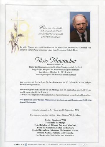 Parte von Alois Mauracher