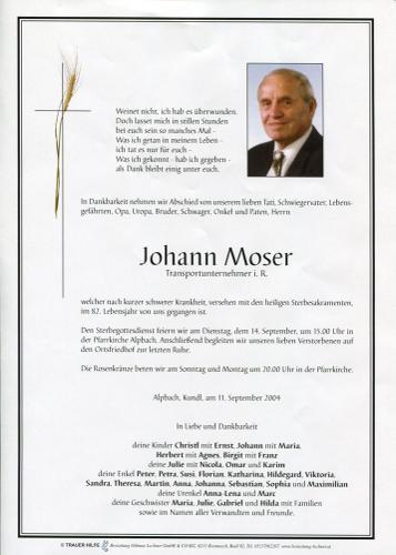 Parte von Johann Moser