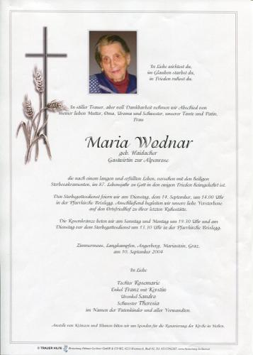 Parte von Maria Wodnar