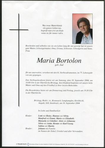 Parte von Maria Bortolon