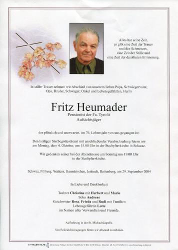 Parte von Friedrich Heumader