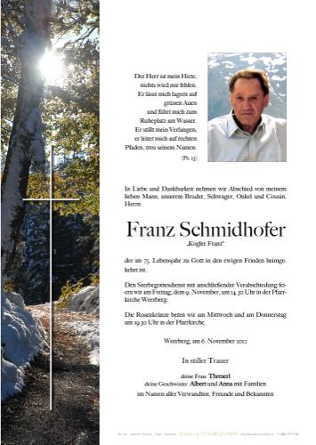 Parte von Franz Schmidhofer