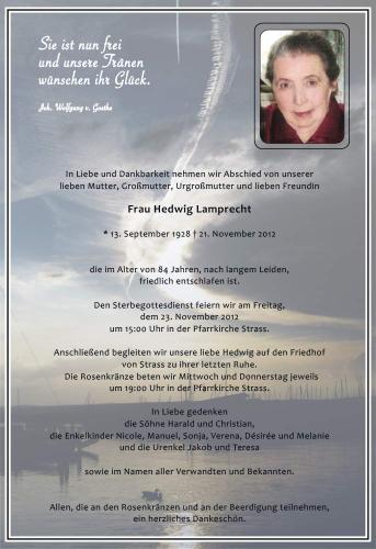 Parte von Hedwig Lamprecht