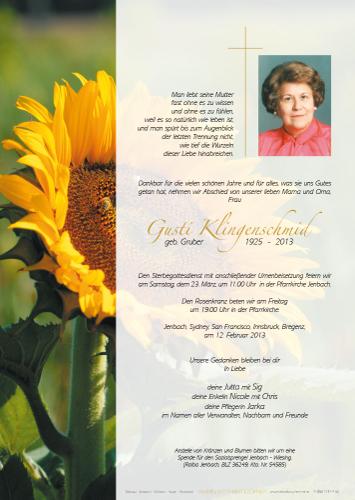 Parte von Gusti Klingenschmid