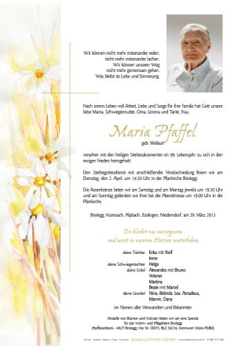 Parte von Maria Pfaffel