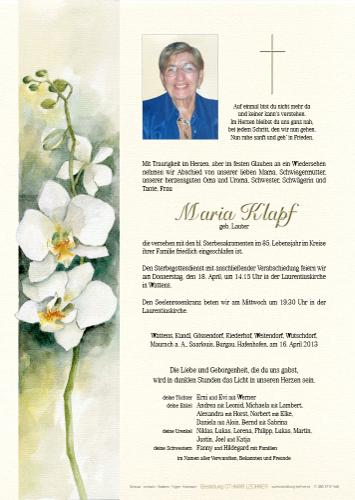 Parte von Maria Klapf