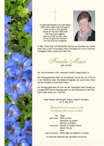 Parte von Frieda Mair