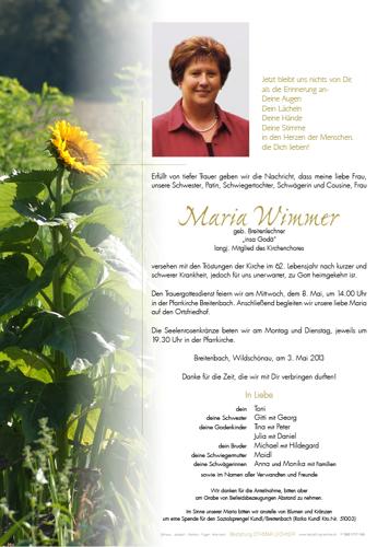 Parte von Maria Wimmer